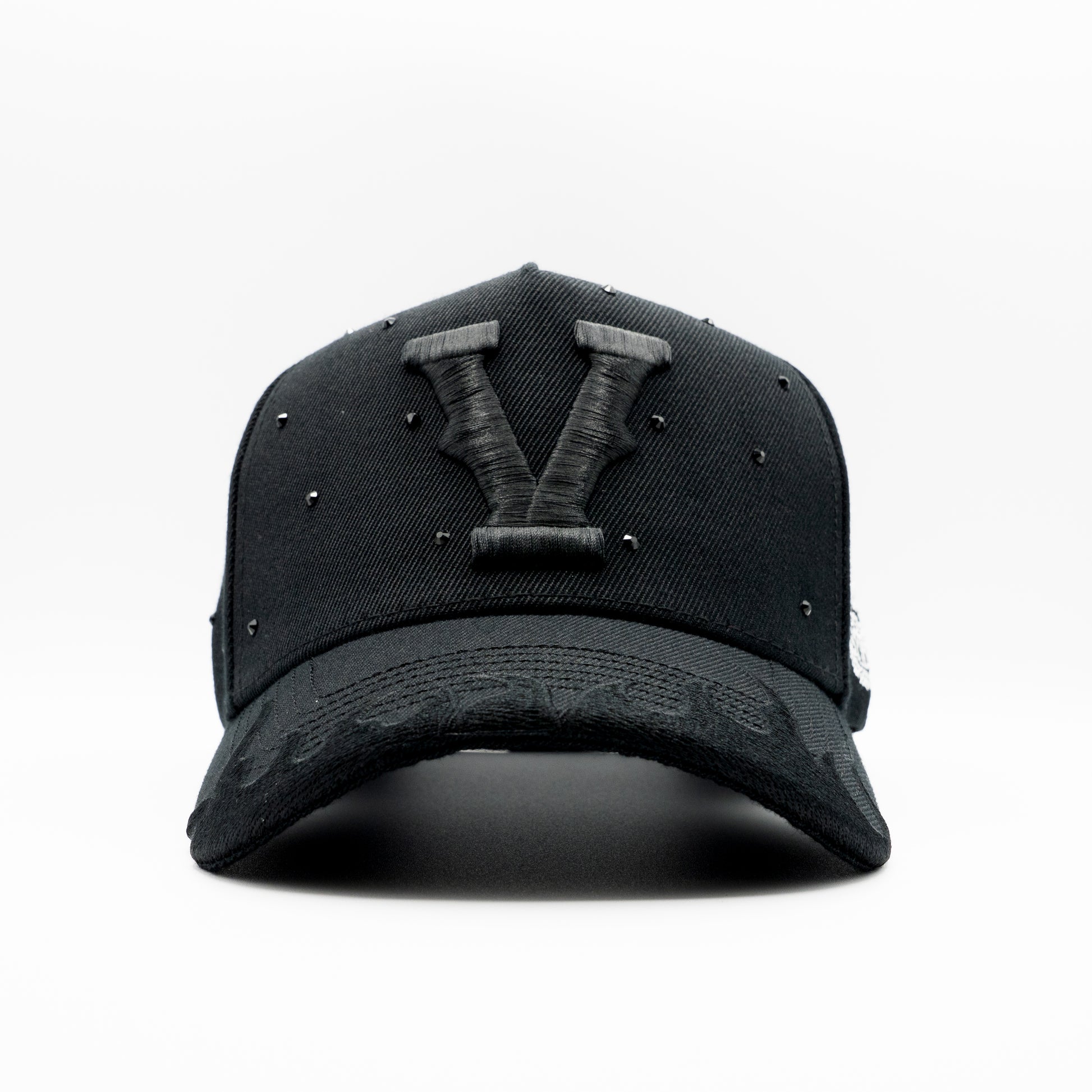 Midnight Rhinestone Snapback - Black