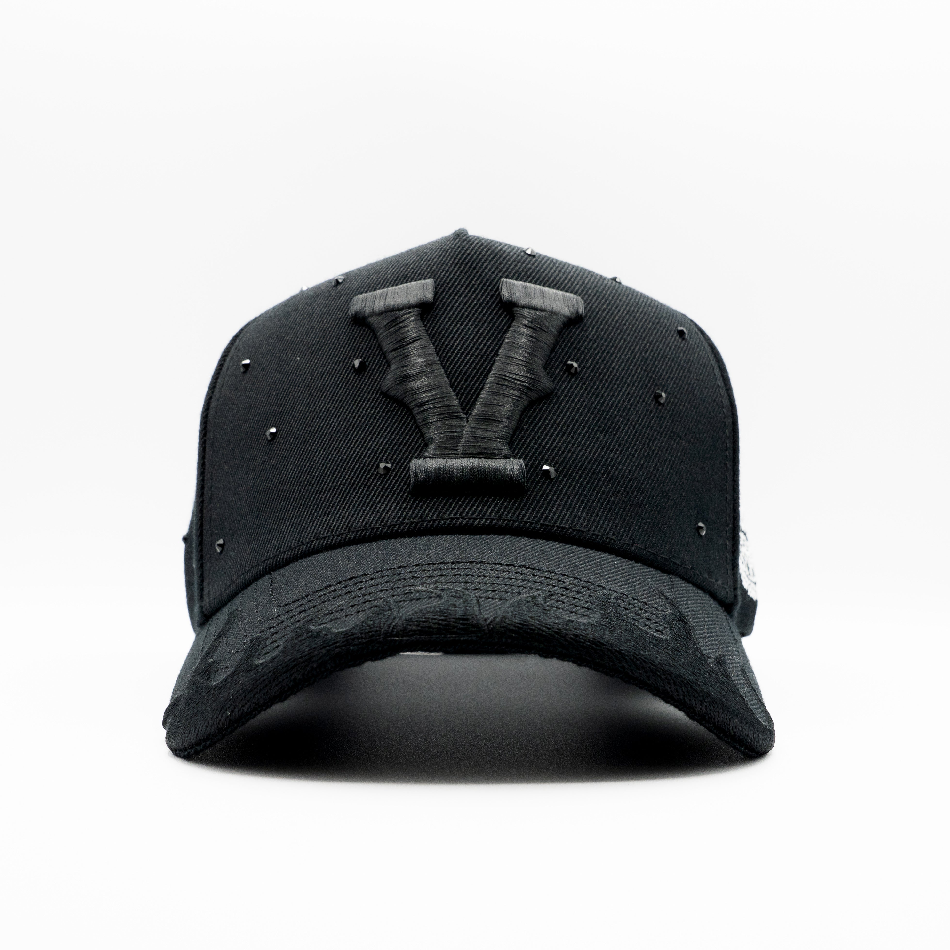 Midnight Rhinestone Snapback - Black