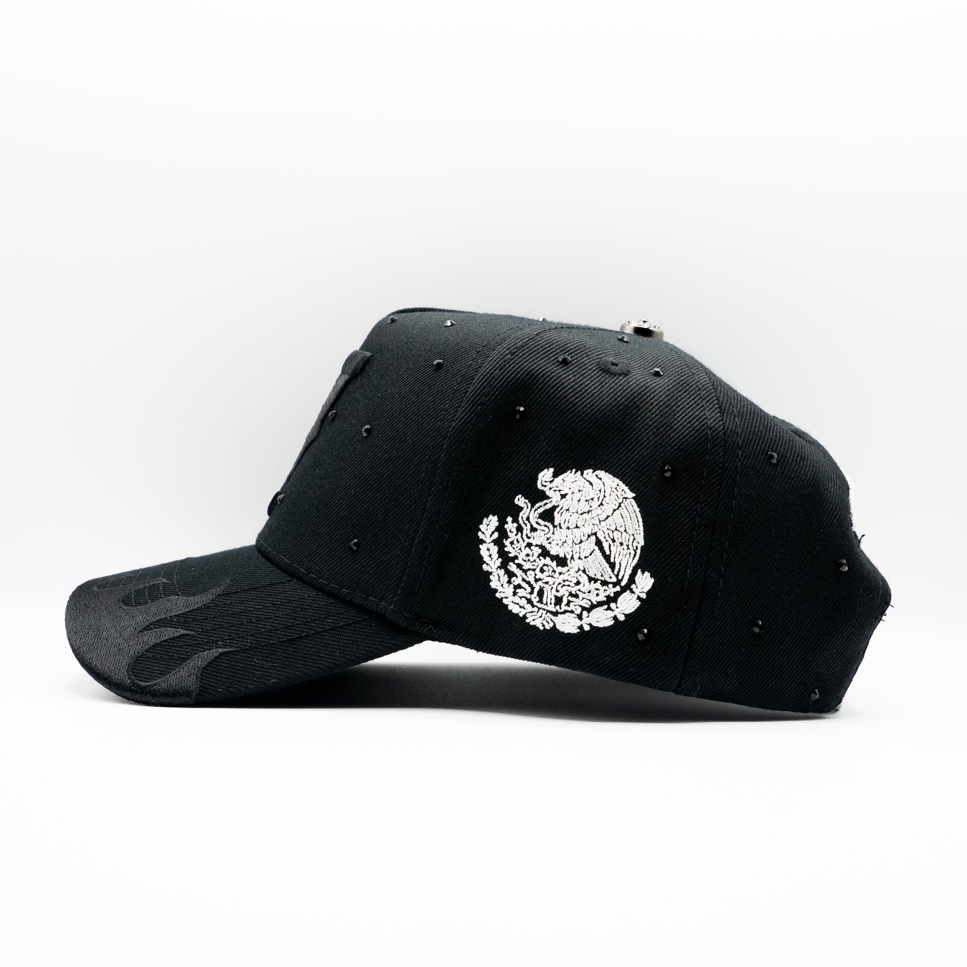 Midnight Rhinestone Snapback - Black