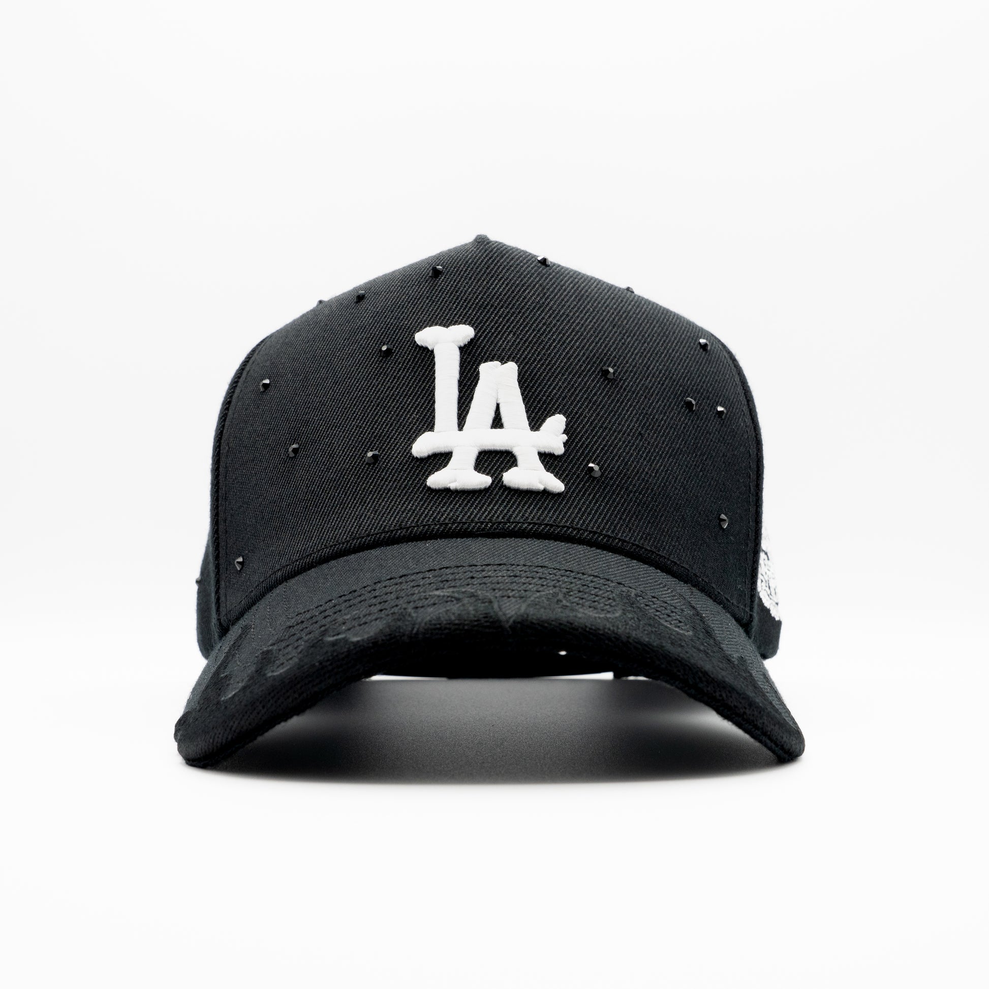 LA Bones Rhinestone Snapback - Black