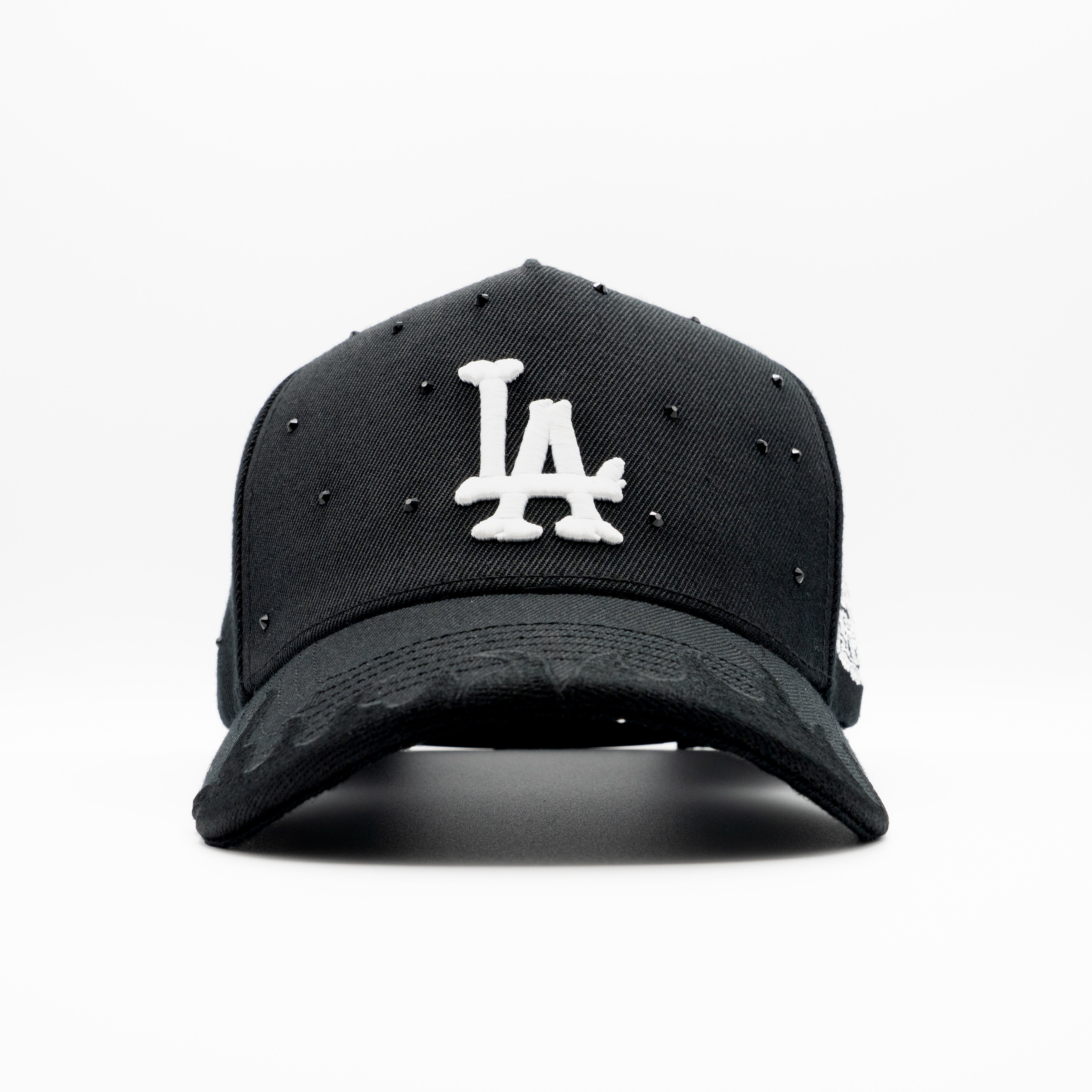LA Bones Rhinestone Snapback - Black