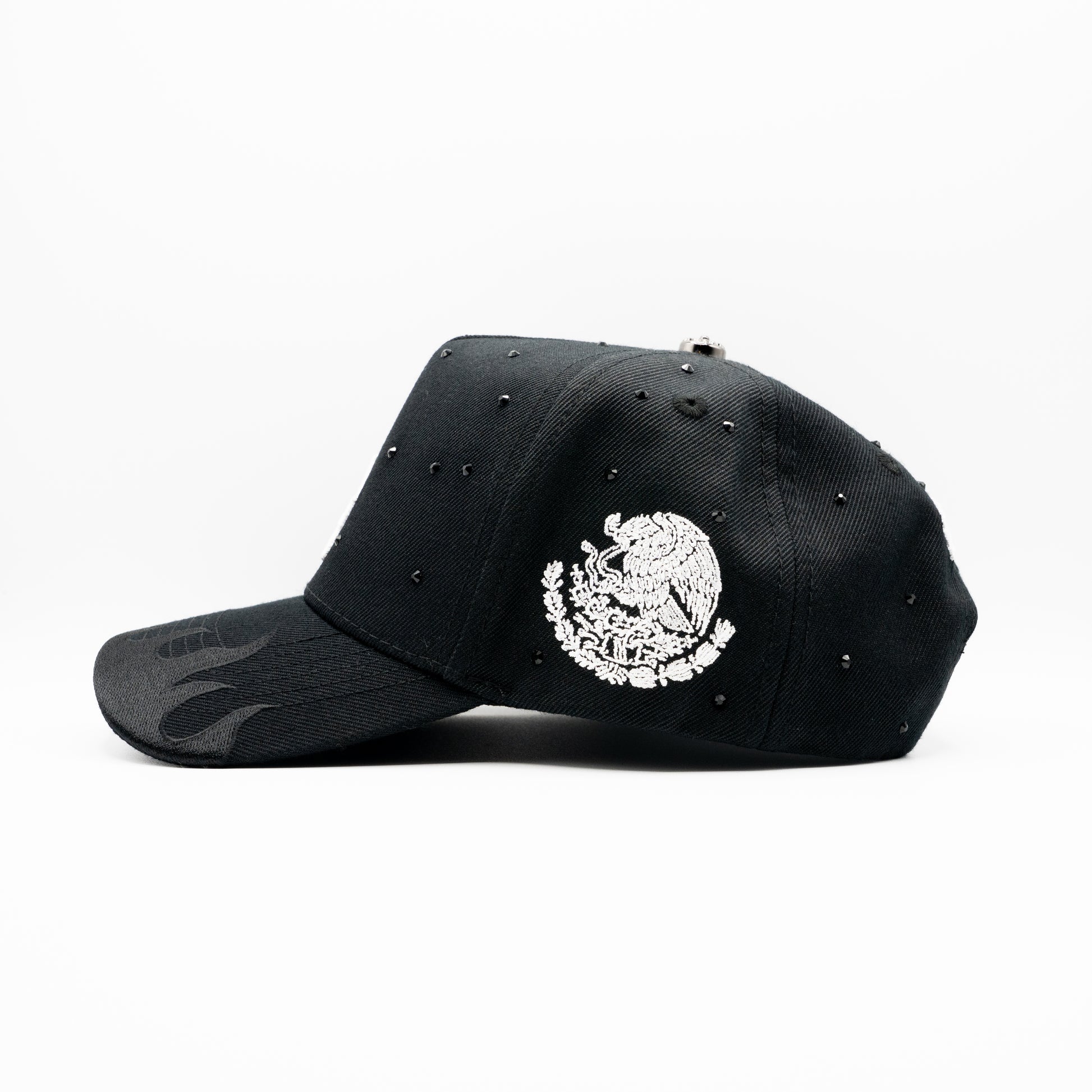 LA Bones Rhinestone Snapback - Black
